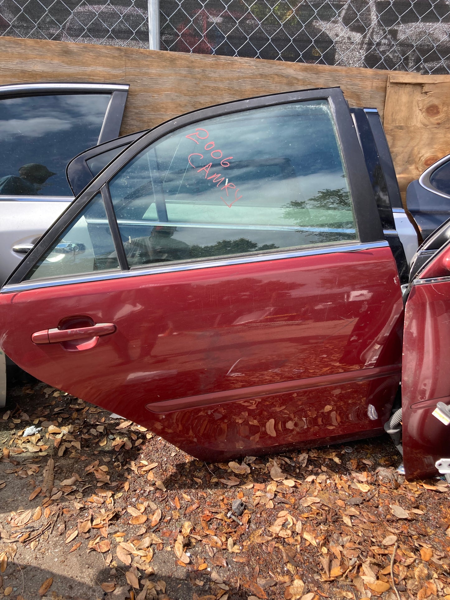 2002-2006 Toyota Camry Rear Door LH (Driver Side) RED OEM COMPLETE ASSEMBLY GC06TOCAMRDLHRD