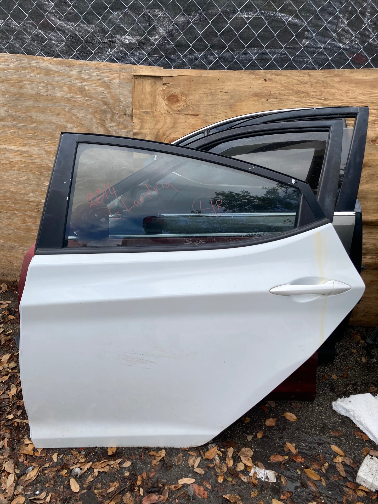 2011-2016 Hyundai Elantra Rear Door LH (Driver Side) WHITE OEM COMPLETE ASSEMBLY GC14HYELARDLHWHT