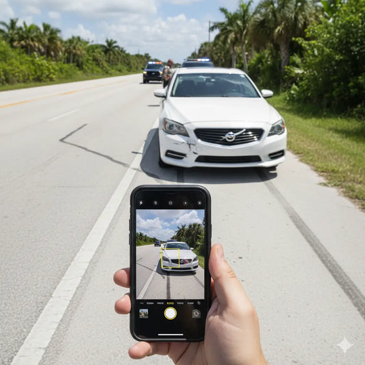 Photo taken on a mobile phone during a car accident in Florida.