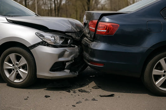 Car Collision rear end bumper to bumper