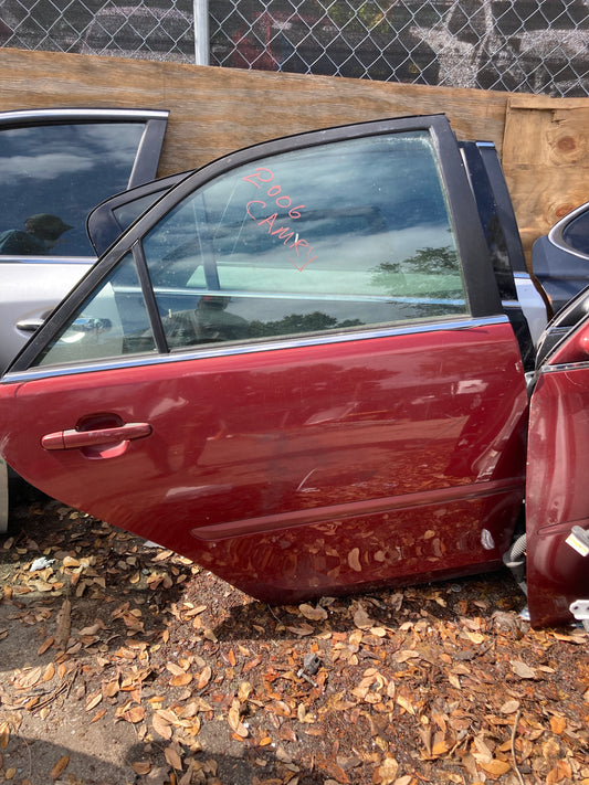 2002-2006 Toyota Camry  Rear Door LH (Driver Side) RED OEM COMPLETE ASSEMBLY GC06TOCAMRDLHRD