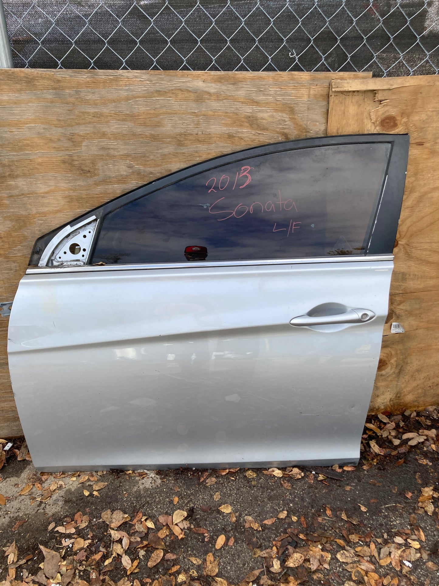 2011–2014  Hyundai Sonata Front Door  LH (Driver Side) COMPLETE DOOR OEM SILVER  GC11HYSONFDRHSLR