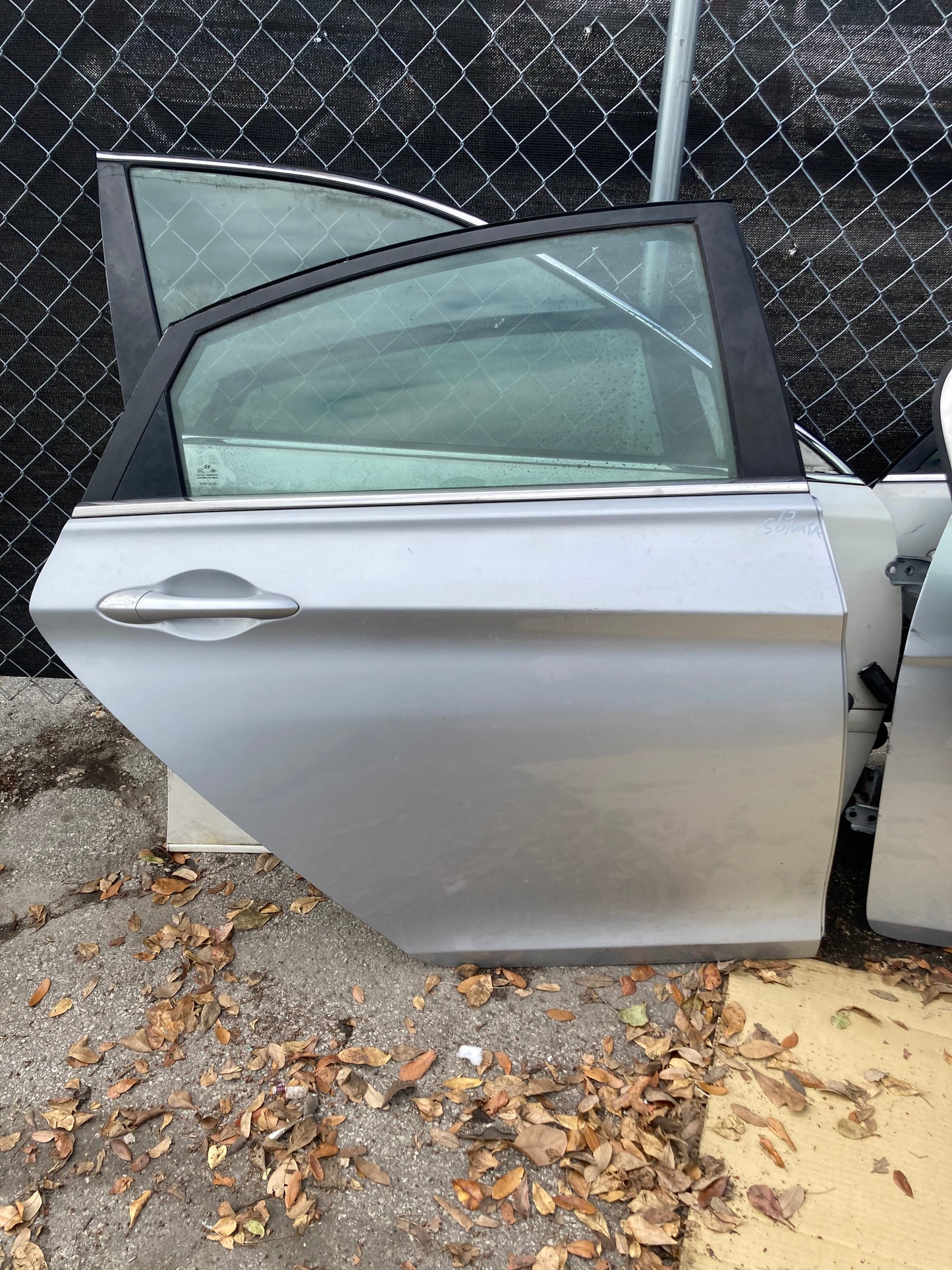 2011–2014  Hyundai Sonata Rear Door RH (Passenger Side) Complete Assembly GREY OEM  GC14HYSOFDRHGRY